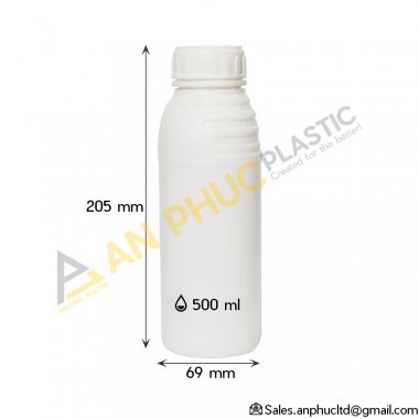 CHAI HDPE TRẮNG SỌC CAO 500 ML - 02