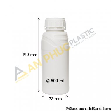 CHAI HDPE TRẮNG SỌC LÙN 500 ML - 03