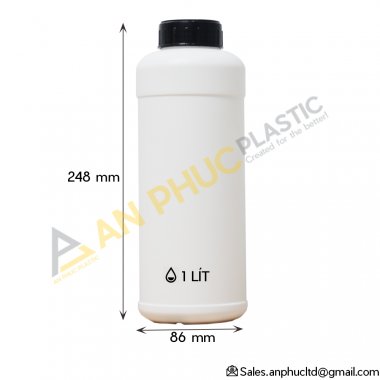 CHAI HDPE TRẮNG TRƠN 1 LÍT - 02