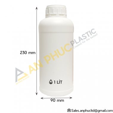 CHAI HDPE TRẮNG TRƠN 1 LÍT - 05