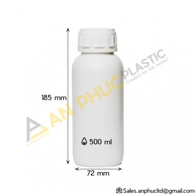 CHAI HDPE TRẮNG TRƠN 500 ML - 01